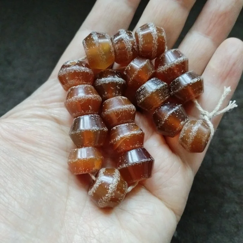 Tibetan Area Return Old Patina Agate Wheel Matching Bracelet Buddhist Beads