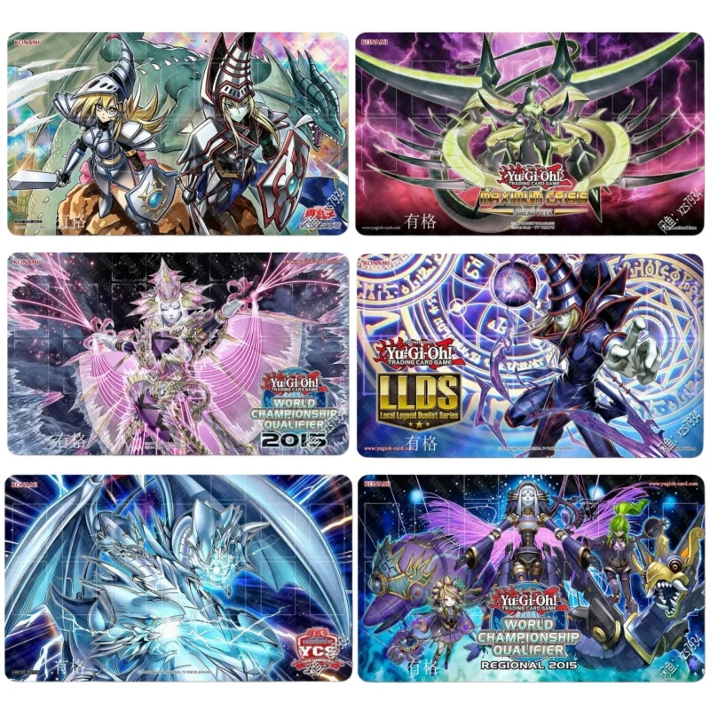 600x350mm Yu-Gi-Oh! Dark Magician The Dragon Knight Spielmatte 2mm nahtloser Rand Celestia, Lightsworn Angel Gummi-Spielkartenunterlage Spielzeug
