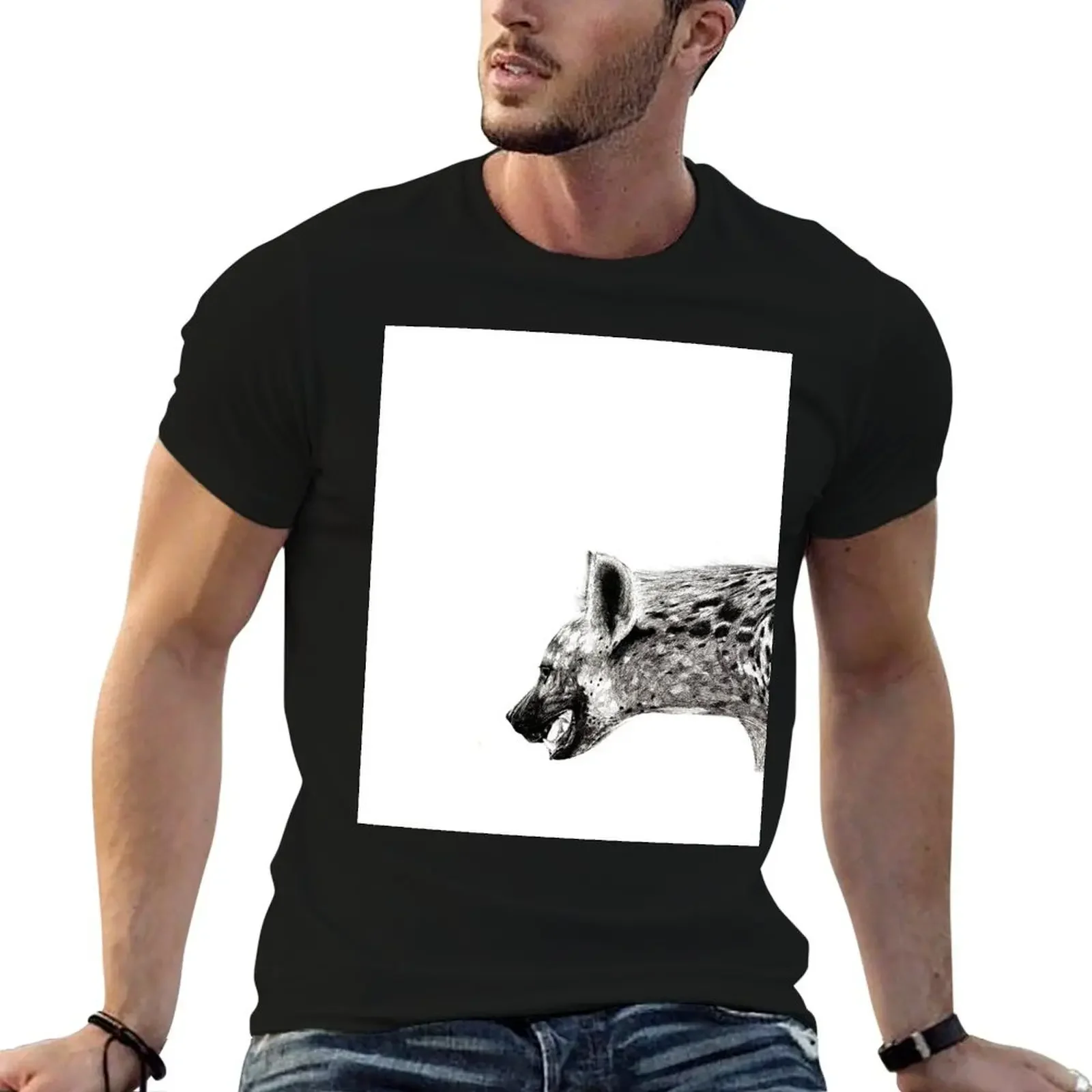 Ha ha ha hyena T-Shirt designer shirts quick drying mens cotton t shirts