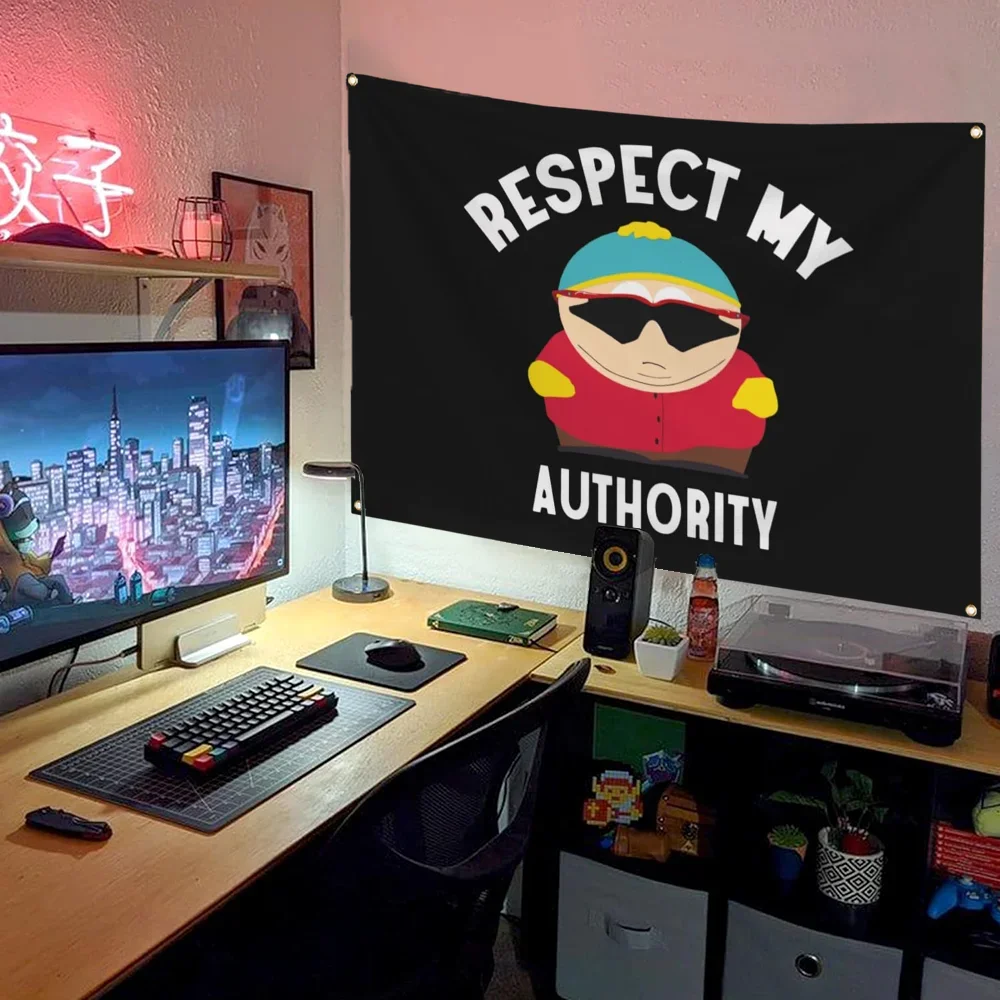 Respect My Authority Flag 3×5 Ft Polyester Banner Meme Funny Flags with Four Grommets for College Dorm Room Wall Decor Gift