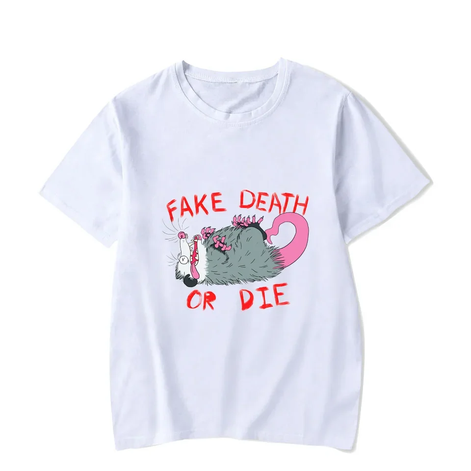 Fun possum print pattern casual everyday summer fun anime street wear trend fashion men women universal crewneck T-shirt