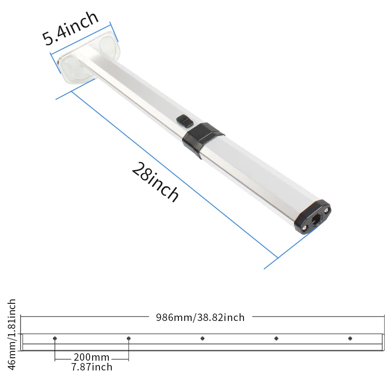 RV Folding Table Leg 28" Aluminum Alloy Single Guide Rails Adjustable Table Legs for RV Boat Camper Dinner Table