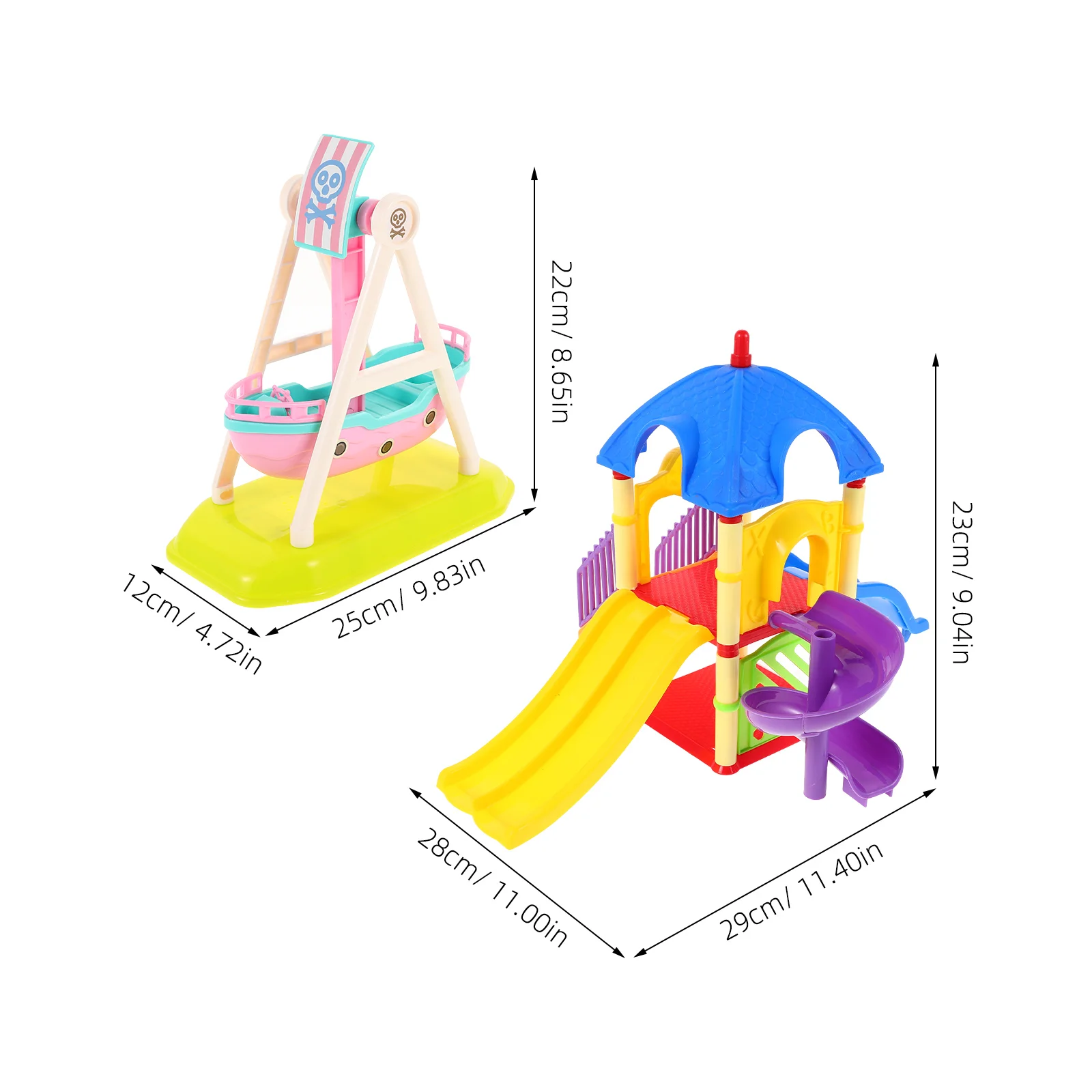 海賊船のおもちゃ,人形,遊び場の装飾,ドールハウスの家具,ミニモデルのおもちゃ,ベビーアクセサリー,スライド,1,12スケール,2個