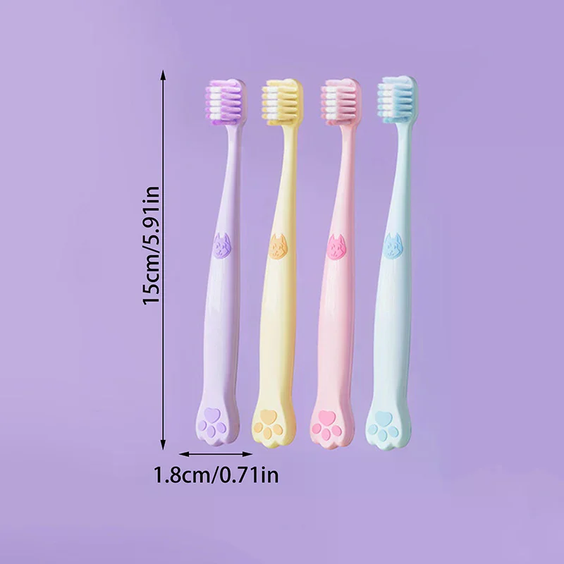 Cepillo de dientes con forma de pata de perro para niños, cerdas suaves, cepillos para blanquear los dientes para niños de 2 a 12 años, cuidado Dental y bucal