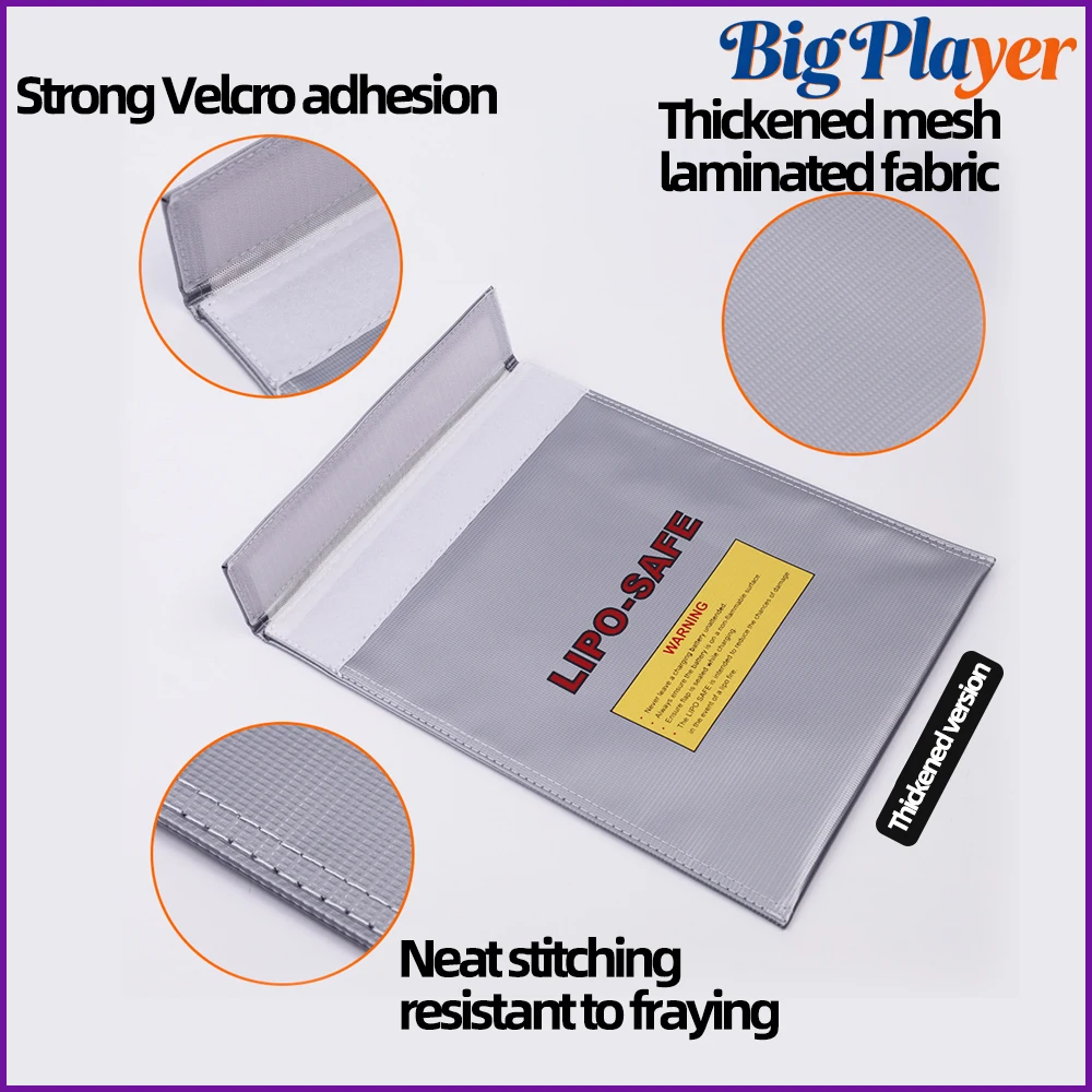 High Quality Explosion-proof Fireproof LiPo Battery Safety Storage Bag RC Lithium Battery Protective Bag 18x22cm 30x23cm