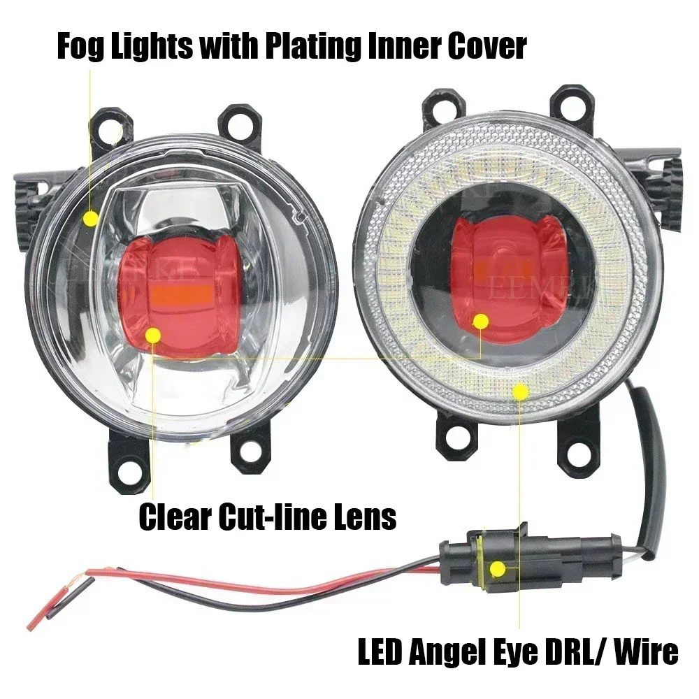 30W LED Anti Fog Lights with Lens & 6000K White H11 IP68 Waterproof & Angel Eye DRL for Toyota Harrier XU60 '13 '14 ’15 ‘16 '17