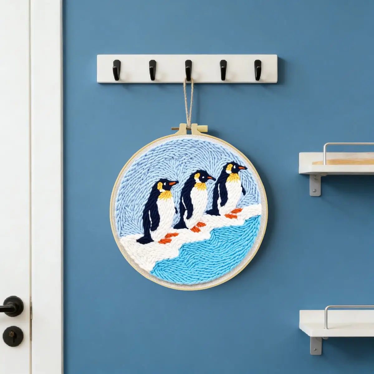 20X20CM/7,87 Zoll Tier - Pinguin Stanznadel-Stickset, Stickerei-Kit, gestrickte Stickerei, DIY, handgemachtes Geschenk – Detail 3