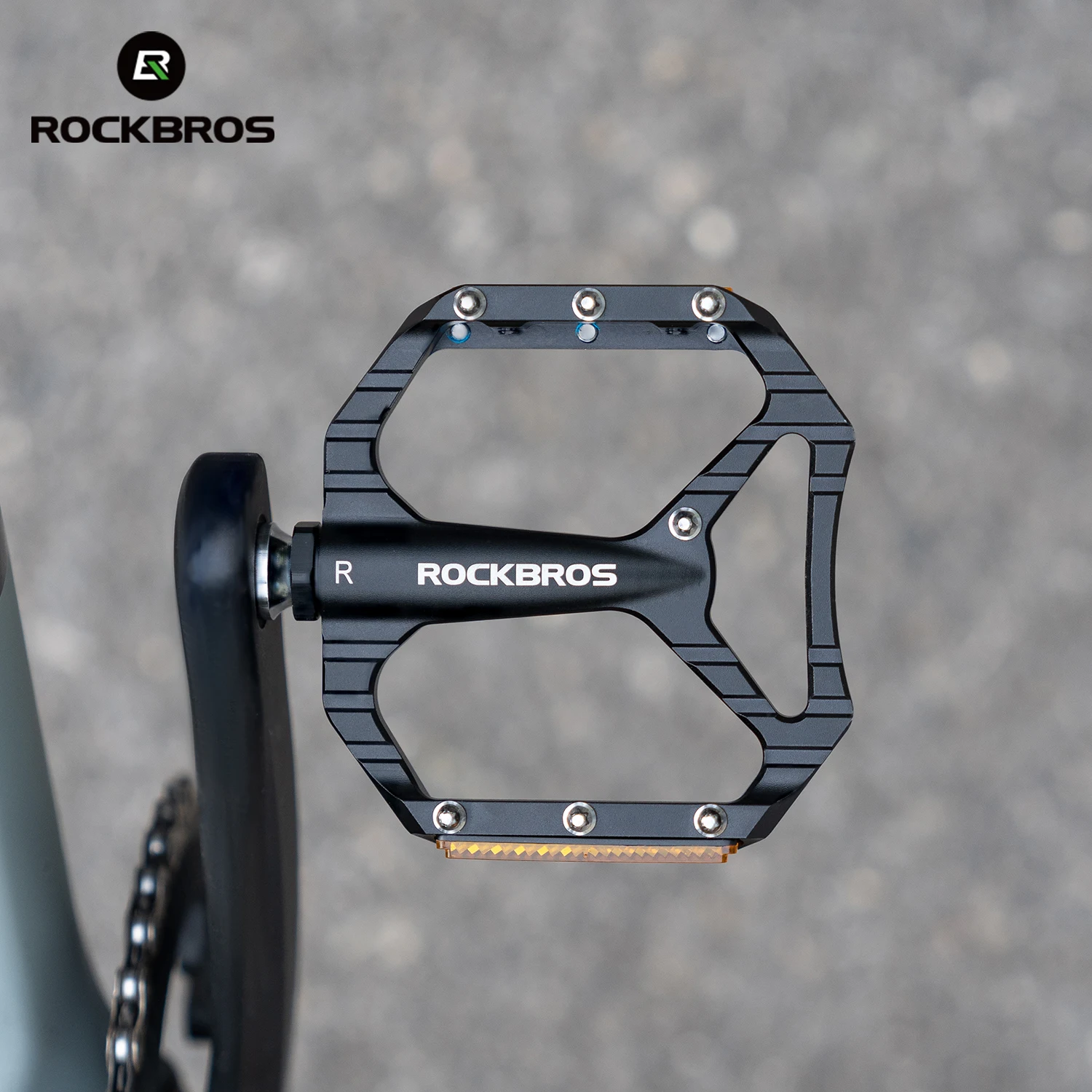 

ROCKBROS Bicycle Pedals Lightweight High Strength Aluminum Alloy Pedals Reflective Waterproof Anti-Rust 1 Bearing Bike Pedals