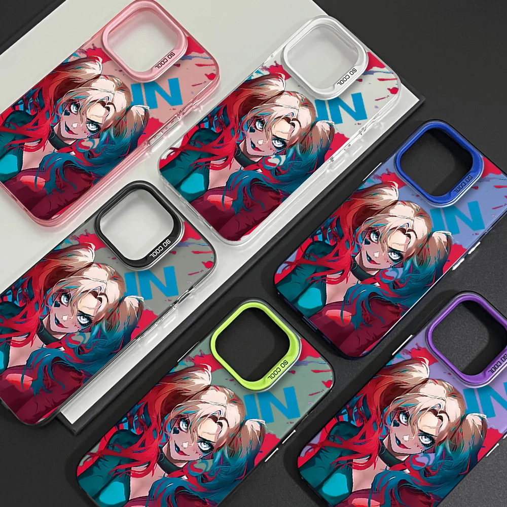 MINISO H-Harley Q-Quinn Phone Case For Samsung S24 23 22 ULTRA A34 33 32 20S 5G 4G Laser Cover