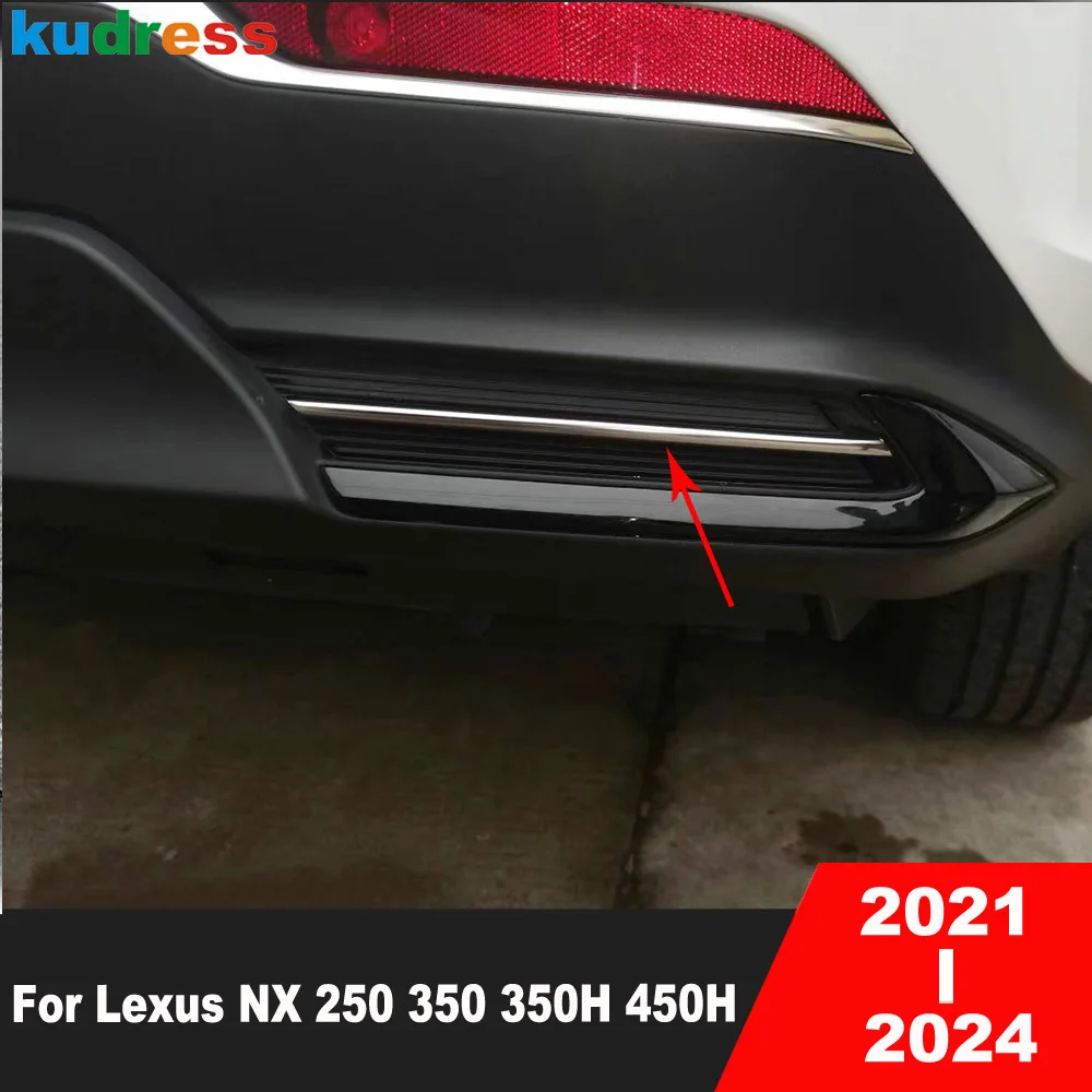 Rear Bumper Air Vent Cover Trim For Lexus NX 250 350 350H 450H 2021 2022 2023 2024 Steel Side Splitter Trims Car Accessories