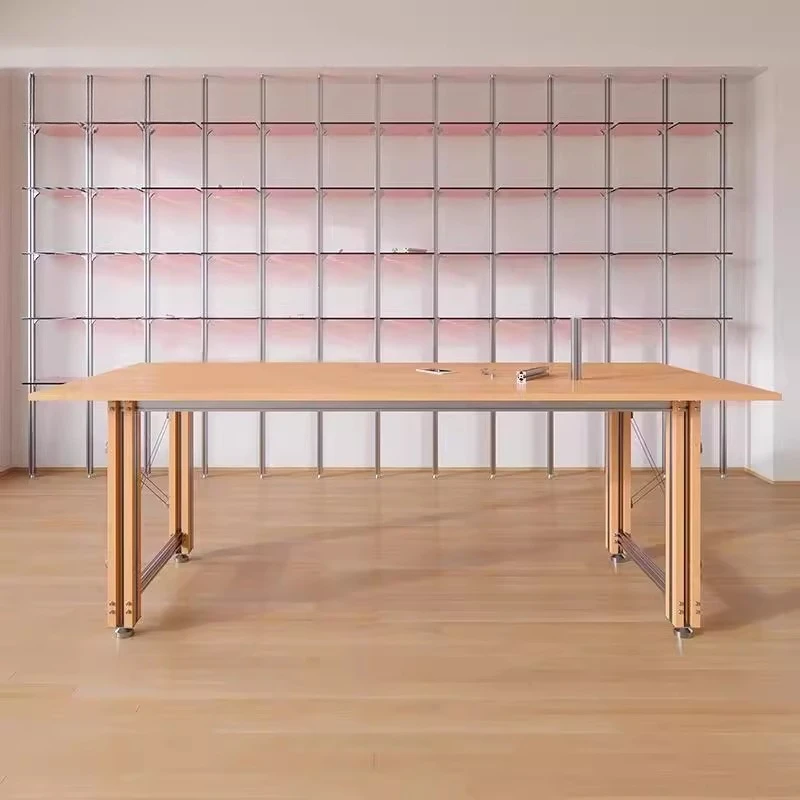 

Aluminum profile, computer desk, solid wood desk, writing , birch, rectangle
