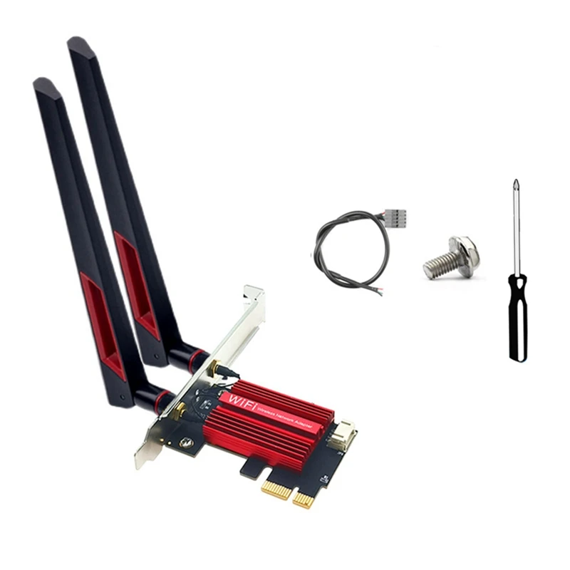 Adaptador inalámbrico QCNFA765 Wifi6e, tarjeta Wifi PCIE, 5970M, Triple banda, 2,4G/5G/6G, BT5.2, 802.11AX, antena de 10DB para Win10/Win11