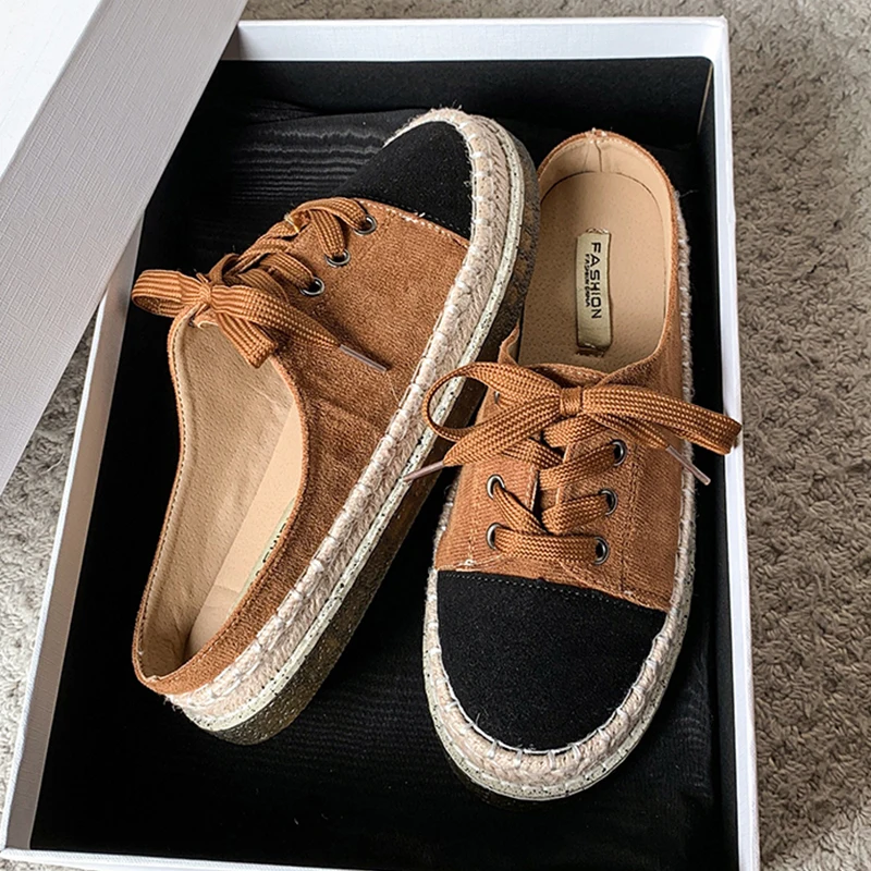 

Women Flats Mules Slippers Slingback Sandals Casual Shoes Woman Summer 2025 Trend Flip Flop Lace Up Sport Sneakers Mujer Zapatos