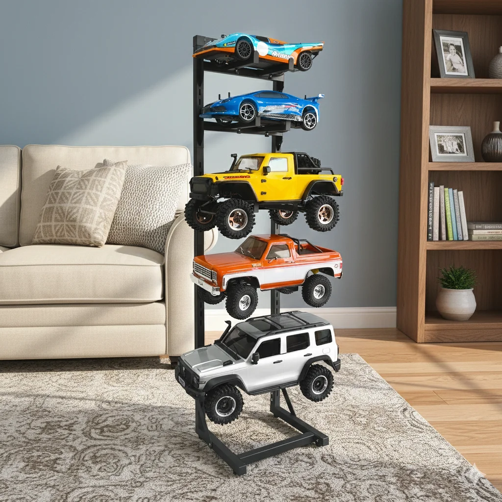 PYFORE Espositore e supporto per auto RC multifunzione - Rack verticale a più livelli per modellini di auto telecomandate