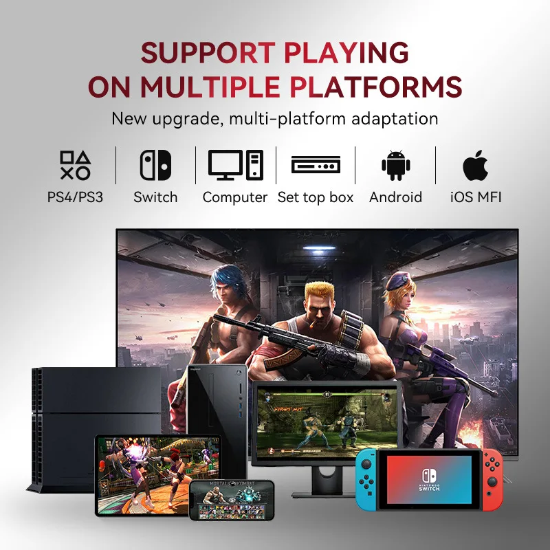 Arcade Fight Stick Turbo Joystick Game Controller For Switch Android Ios Pc Tv Classic Fighting Game Controller For Home Arcade view 5