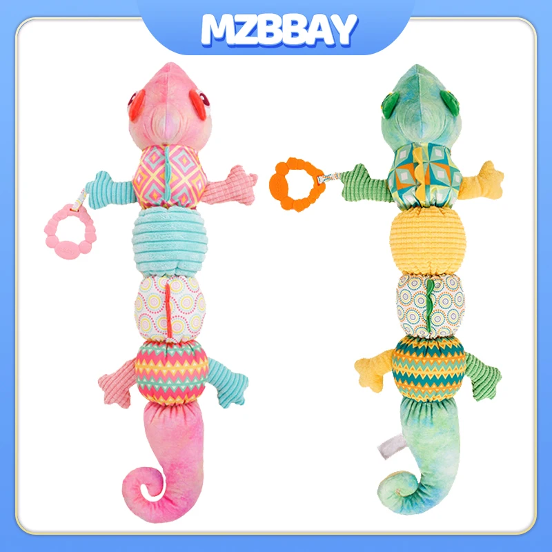 Baby Rattle Musical Chameleon Soothing ของเล่นเด็ก Early Educational Interactive Sensory Soft Plush ตุ๊กตา Rattles ของเล่นของขวัญ