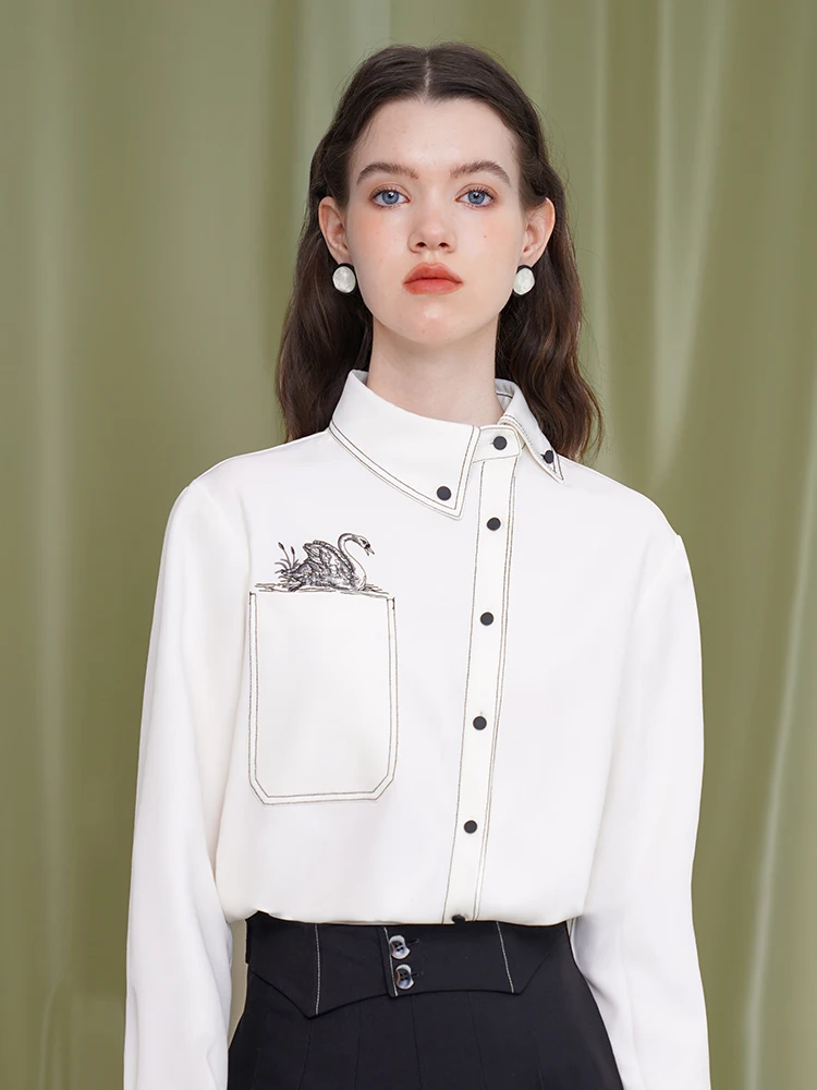 

Com Original Swan Embroidery женские irt Gl винтажные длинные воротники Sve из полиэстера и смеси хлопка irt