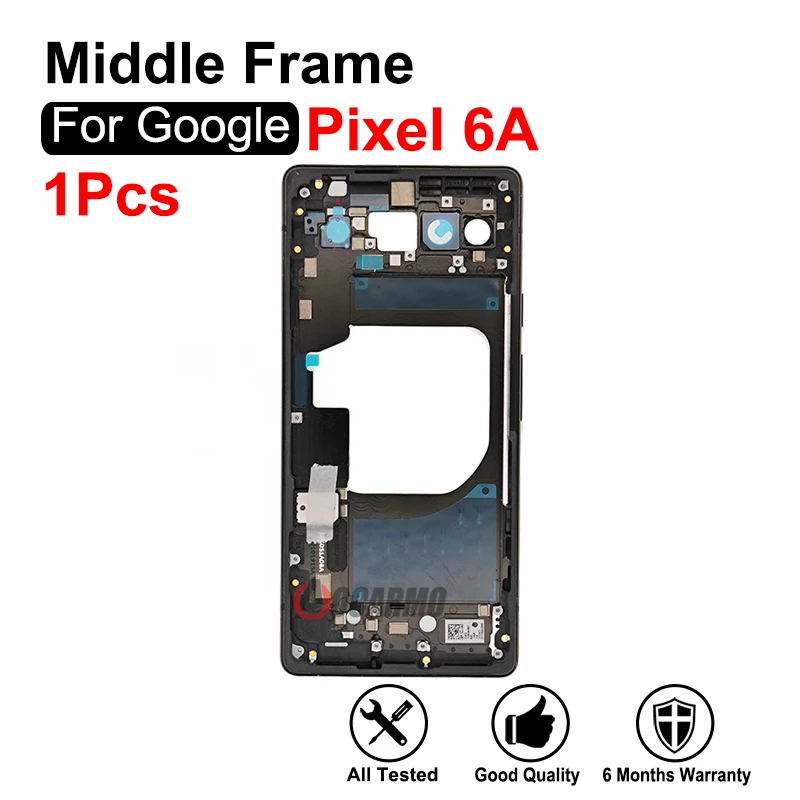 

For Google Pixel 6A Middle Frame Cover With Power Volume Buttons Replacement Repair Parts