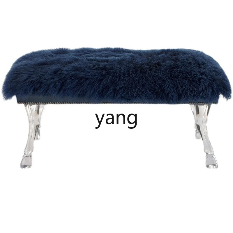 

LTT light luxury acrylic bed end simple modern villa shoe changing stool