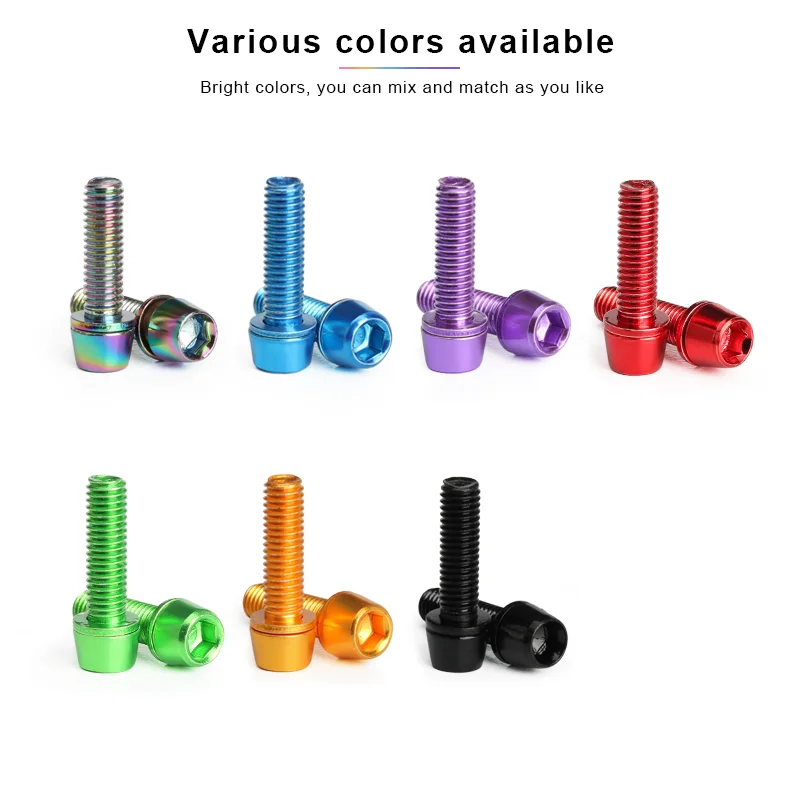 4Pcs/Set Bicycle Water Bottle Cage Screw M5*18mm Stainless Steel Hex Socket Screws Air Pump Bracket Fixed Bolts Bike Accessories