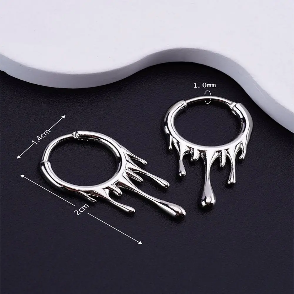 Punk Multipurpose Body Piercing Jewelry Multiple Colors Metal Nose Ring Lava Shape Irregular Hollow Earring