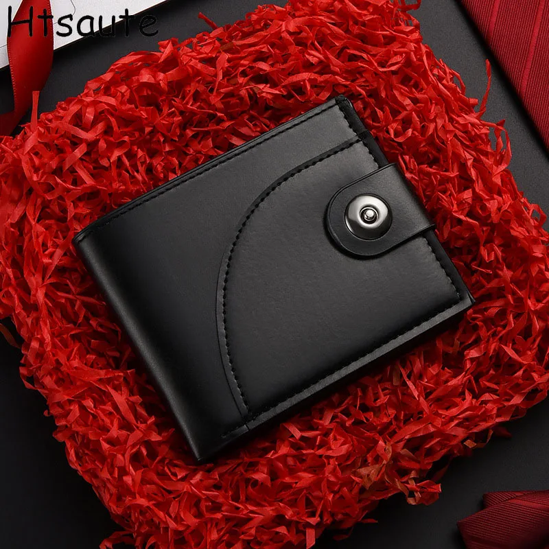PU Leather Men's Wallets Short Section Purse Large Capacity Credit Card Vintage Wallets for Men with Coin Pocket Zipper