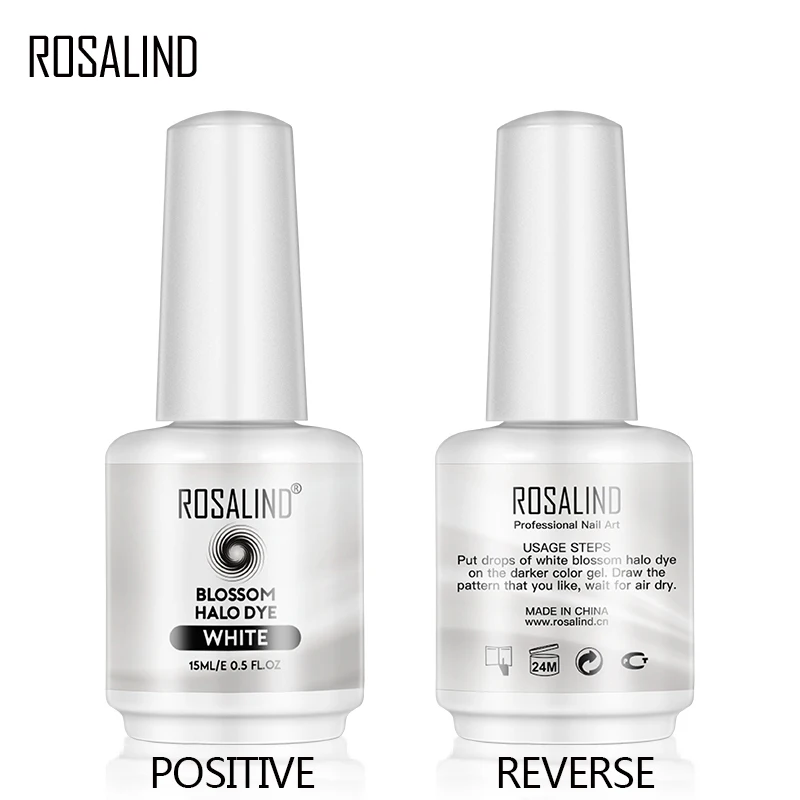 Rosalind 15Ml Wit Blossom Halo Verven Air Droge Inkt Stijl Blooming Voor Nail Art Decoratie Blijvende Base Top Coat hybrid Vernis