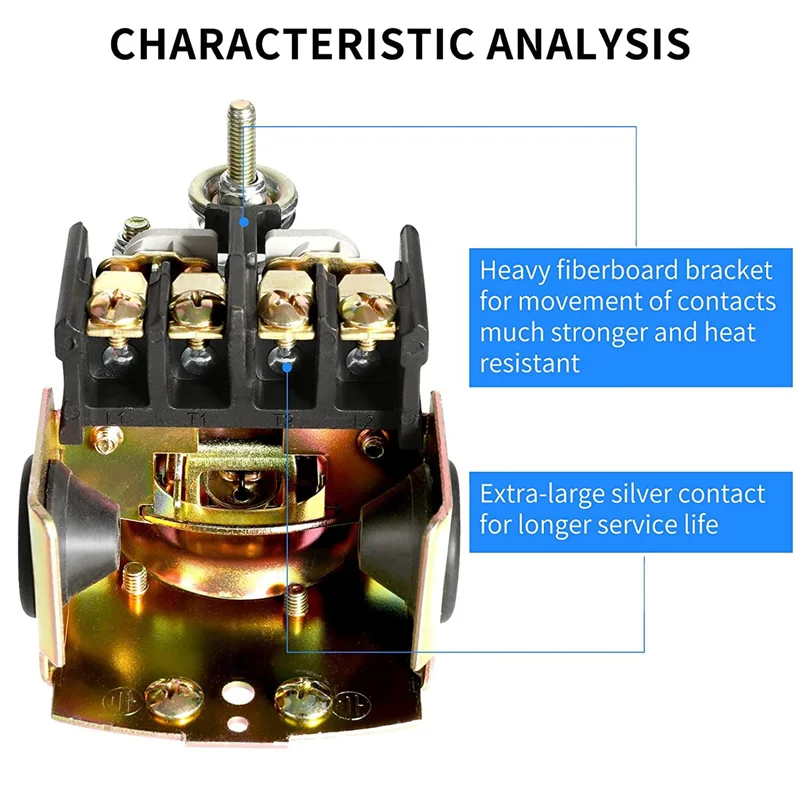 

ABMH-4X Pessure Switch For Well Pump, 40-60Psi Water Pressure Switch Adjustable Differential, 1/4 Inch Female NPT