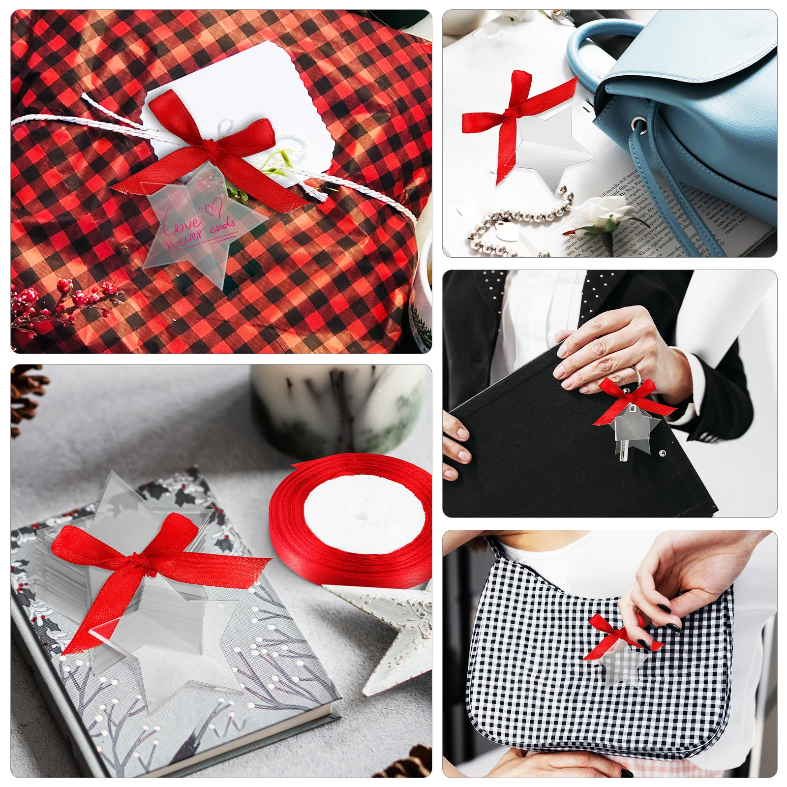 

30Pcs Star Keychain Blanks Acrylic Key Pendants DIY Bag Decorative Accessories Key Chain Acrylic Keychain Bag Pendant