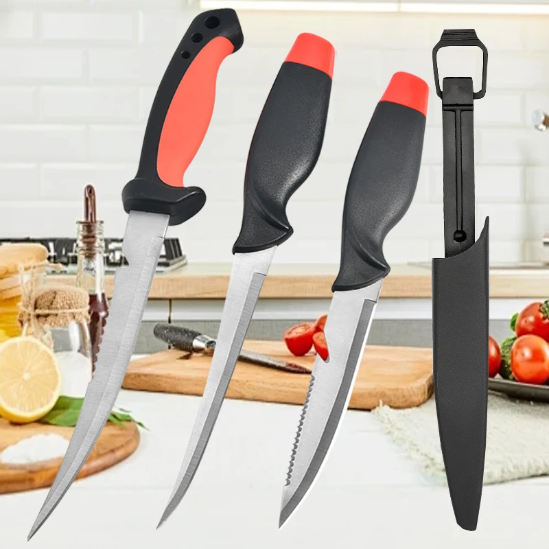 Stainless Steel Multifunctional Fishing Knife Fish Killing Knives Fish Planing Knife Kitchen Sharp Meat Cleaver Fruit Knife