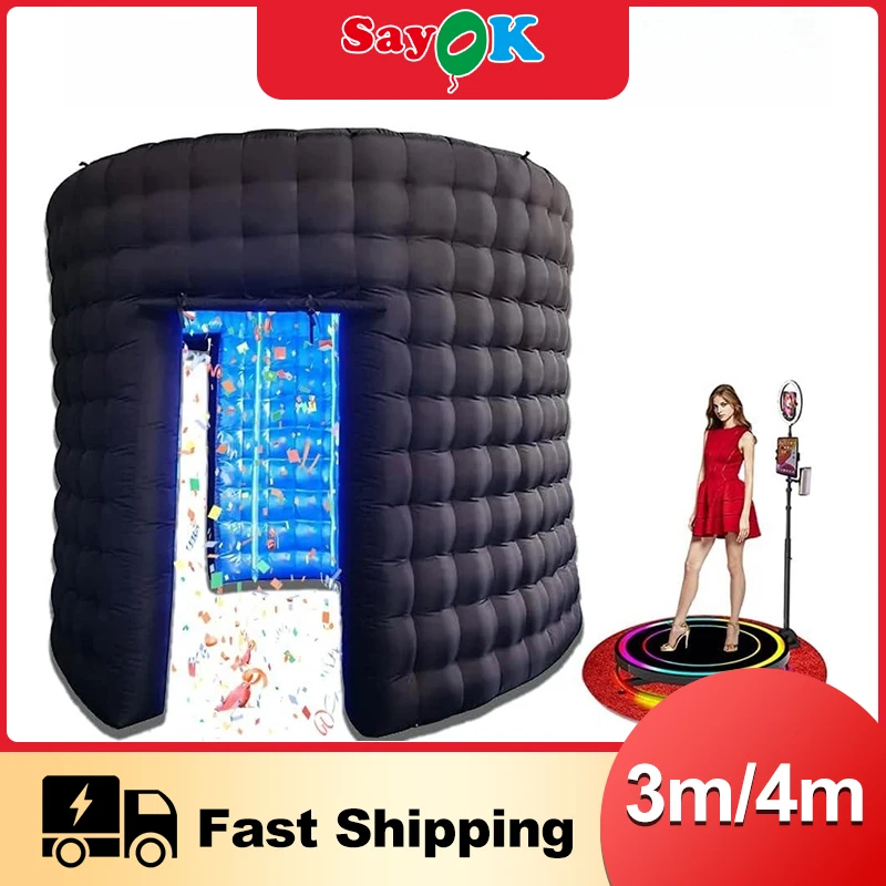 

SayOk Photo Booth Backdrop Inflatable Photo Booth Background Shooting Tents for 360 Photo Booth Machines Wedding Party Birthday