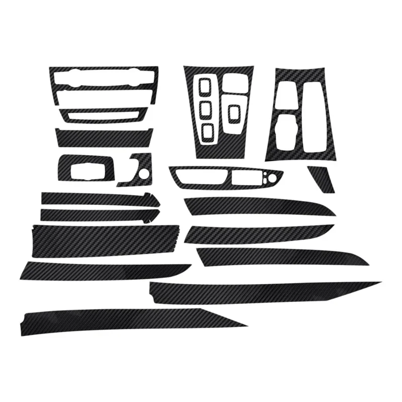 22 pçs filme interior do carro adesivo decorativo para bmw x5 e70 2007-2013 5d guarnição de fibra de carbono elegante bem protetor lhd