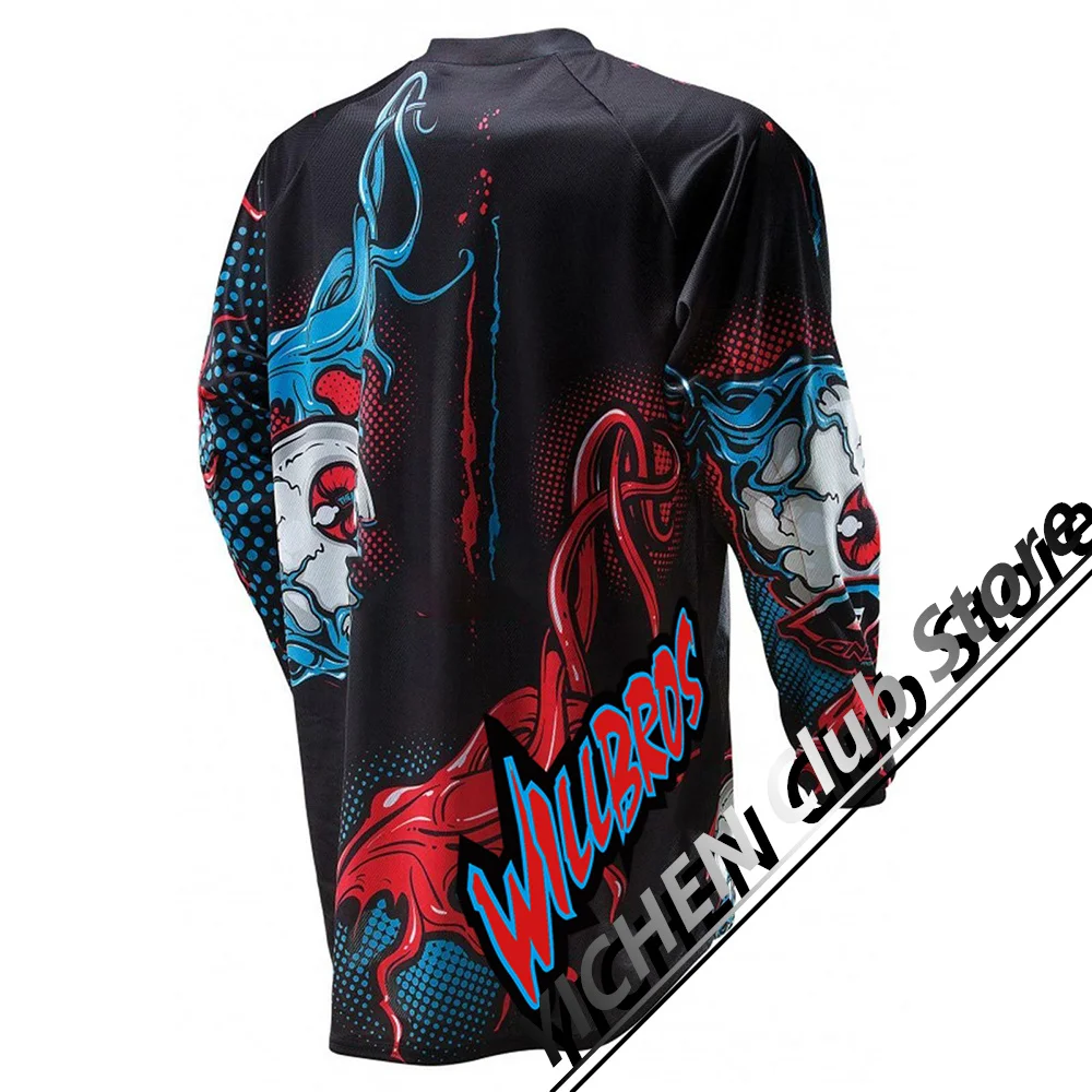 Graffiti Sports Brand Downhill Suit Sport Motorcycle Sunscreen Cycling Suit Long-Sleeved Quick-Drying Men’S And Women’S T-Shirt