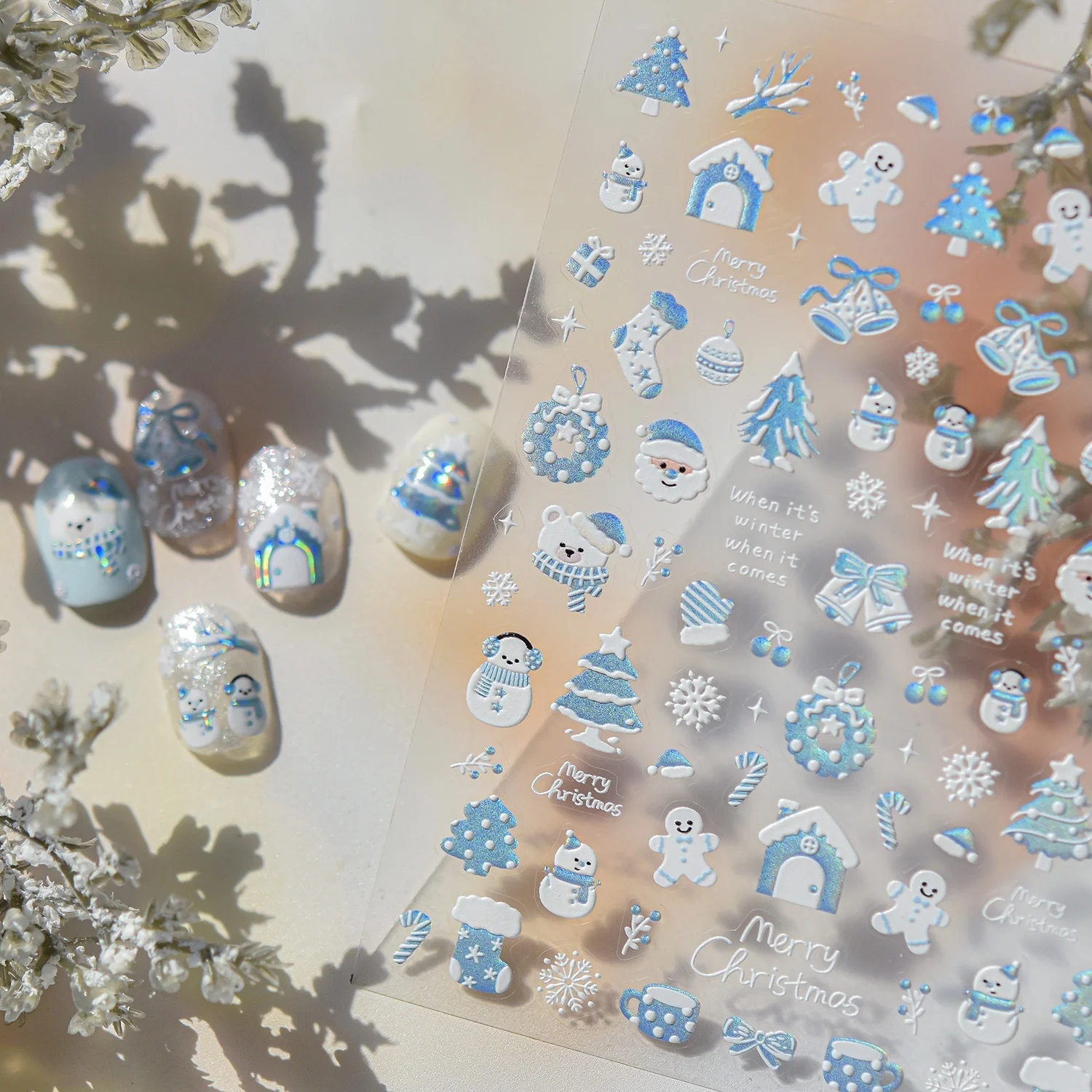 Cartoon Xmas 5D Nail Art Stick - огляд і ціна Nail Art Xmas Tree
