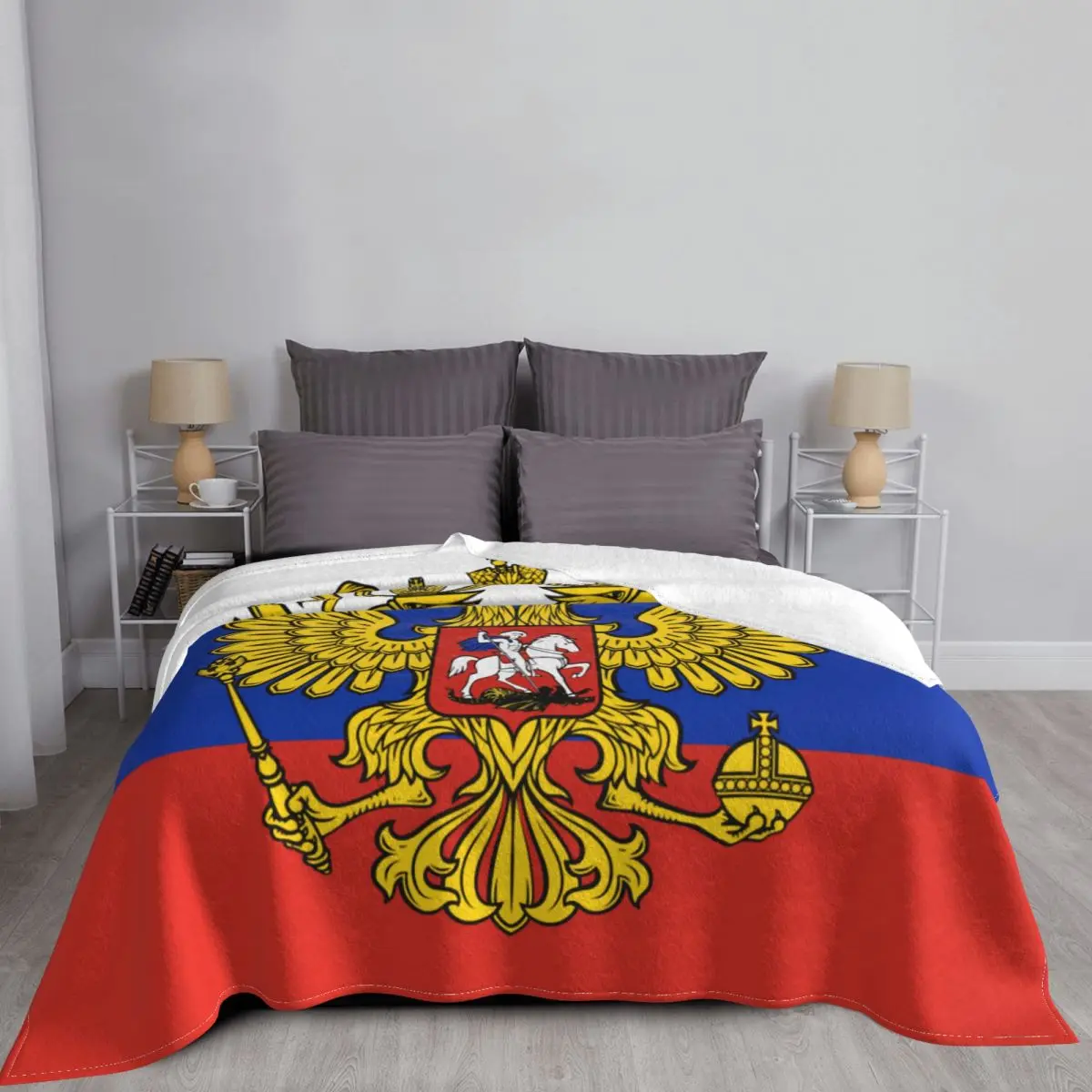 Bandiera del presidente della Russia coperte traspirante morbida flanella invernale cappotto di braccia coperta per divano biancheria da letto per