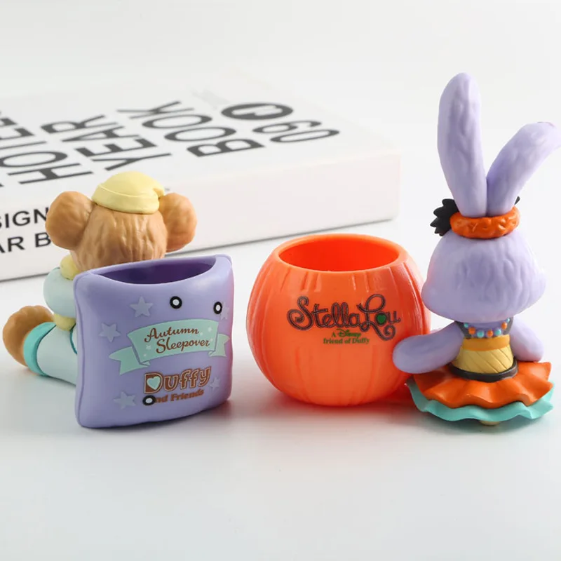 Halloween Stella Rabbit Pumpkin Pajamas Duffy Bear PVC Statue Action Figurine Desk Collectible Anime Model Toys Figures Gift