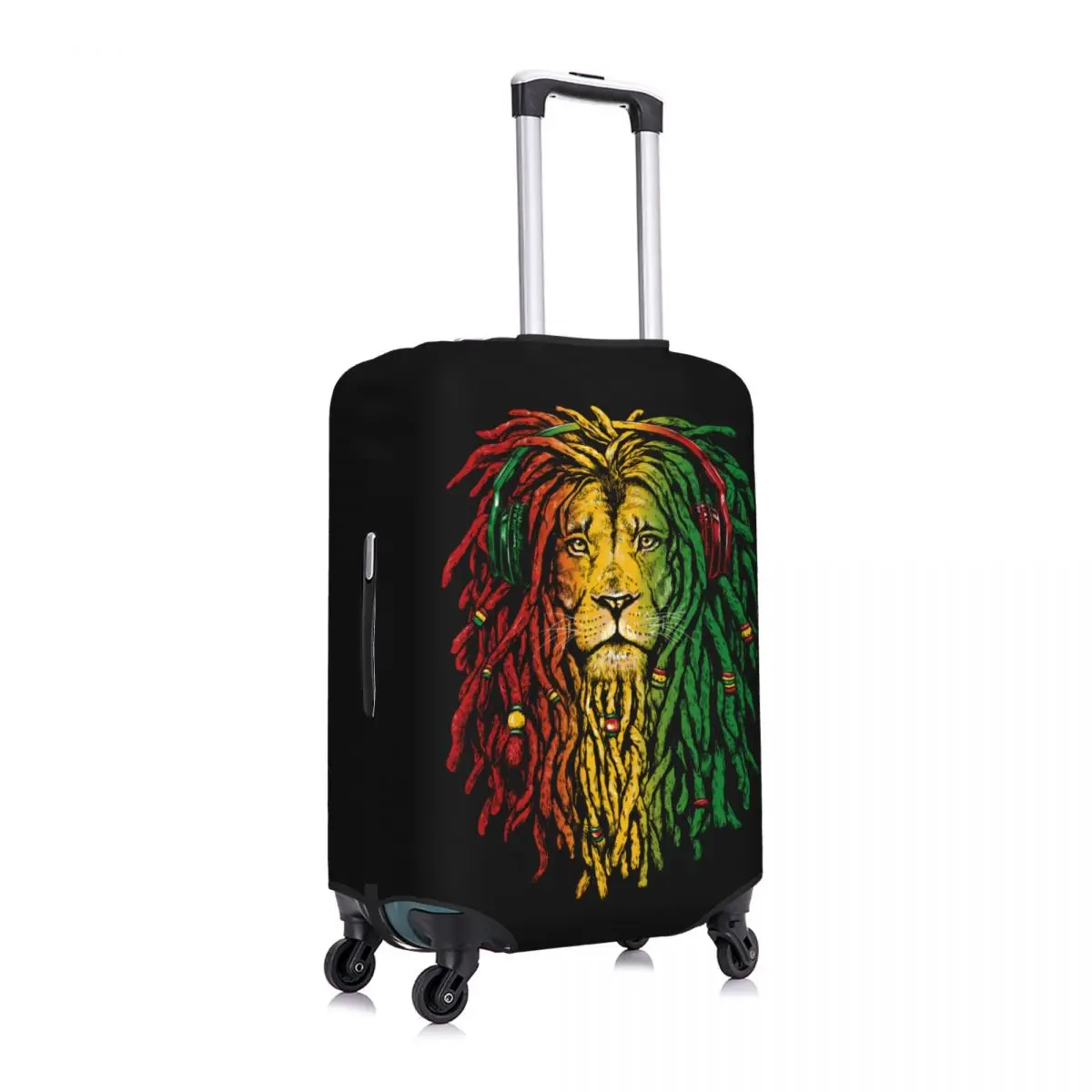 Aangepaste Jamaica Rasta Leeuwenvlag Reisbagage Hoes Elastische Jamaikaanse Trotse Koffer Cover Protector Fit 18-32 Inch