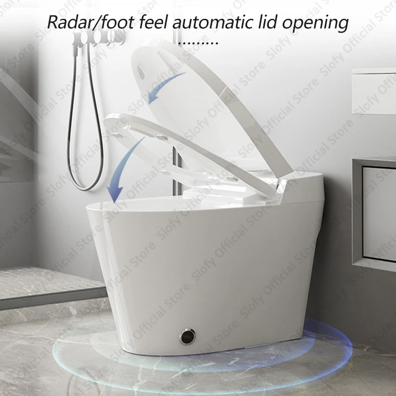 Elongated Smart Toilet with Bidet Built-in Water Tank Toilet for Bathroom Warm Water Dryer Auto Flush Heated Seat RemoteControl