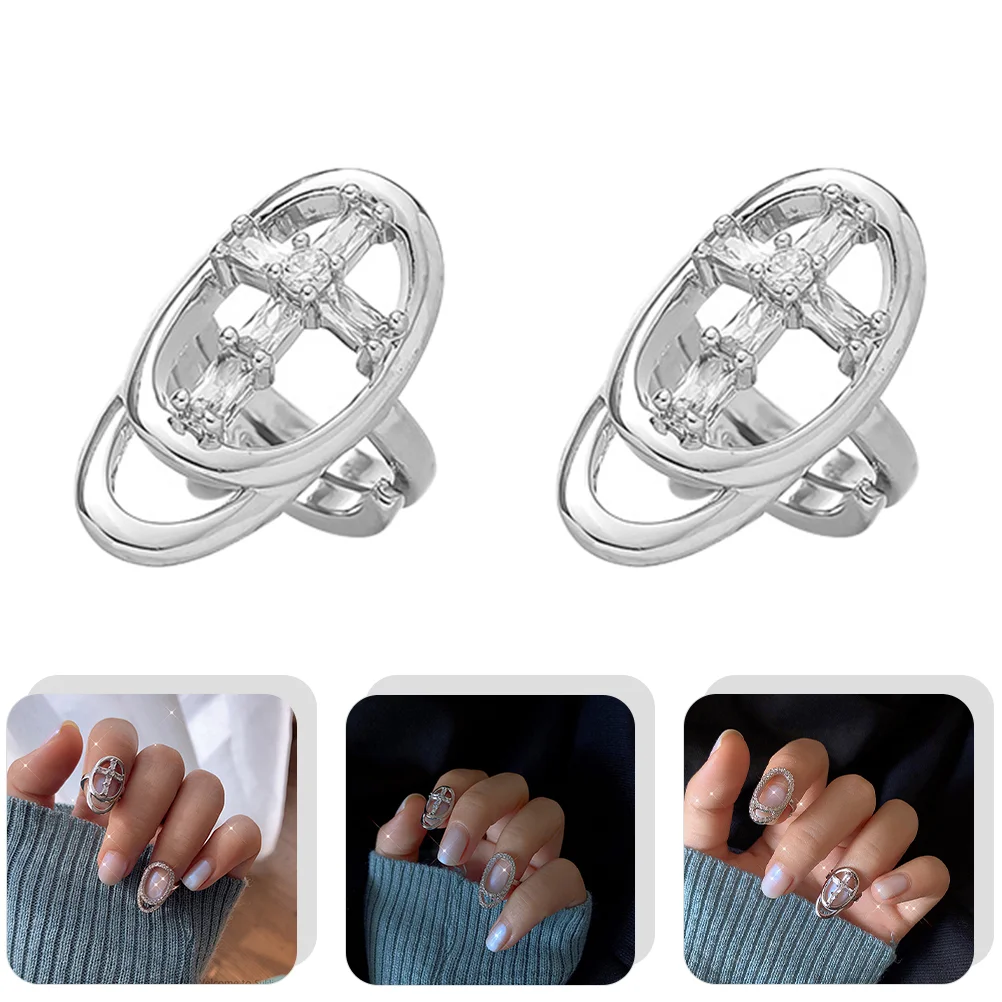 

Fingernail Cover Exquisite Decoration Ring Women Trend Durable Jewelry Rhinestones