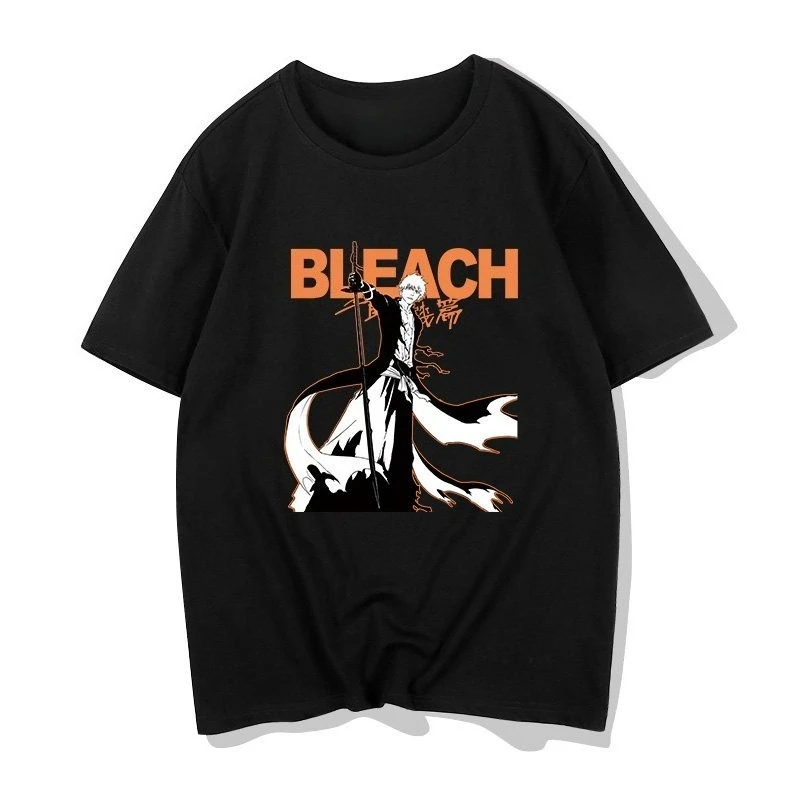 BLEACH Kurosaki Ichigo Thousand-Year Blood War T-Shirt Cotton Men's and Women's Summer Anime Merchandise Fans T Shirt
