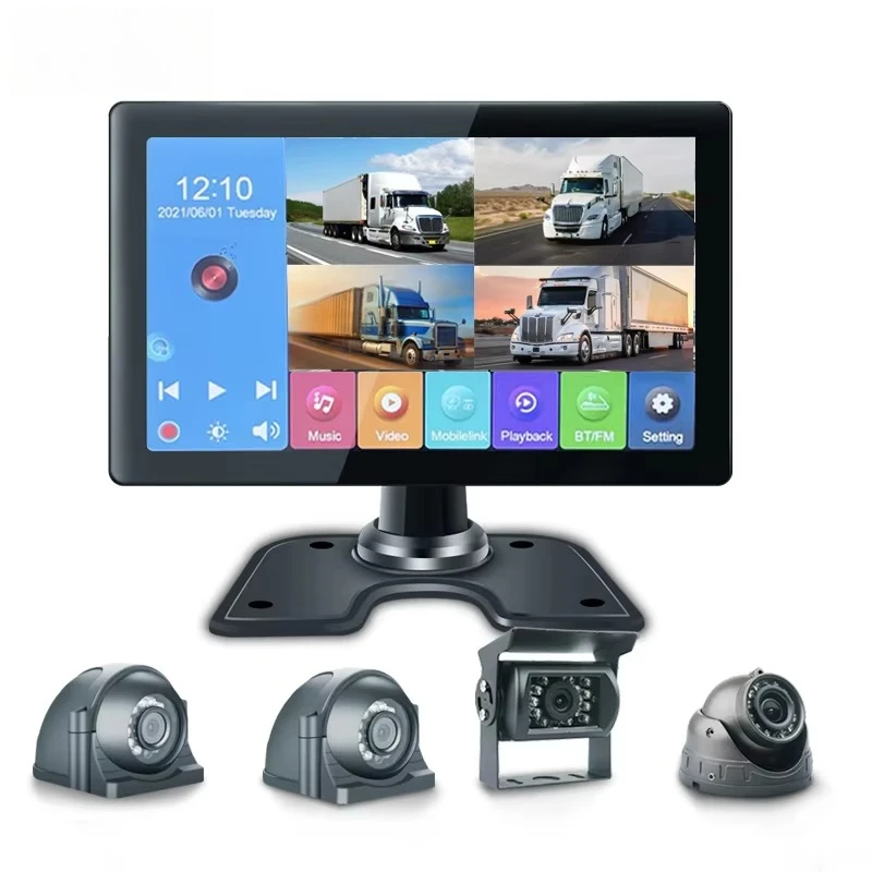 

10.1 Inch Touch Screen Dash Cam 360 Degree 4 Channel Dashcam FHD 1080P X4 Car DVR Camera Front Left Right and Rear for Car Truck