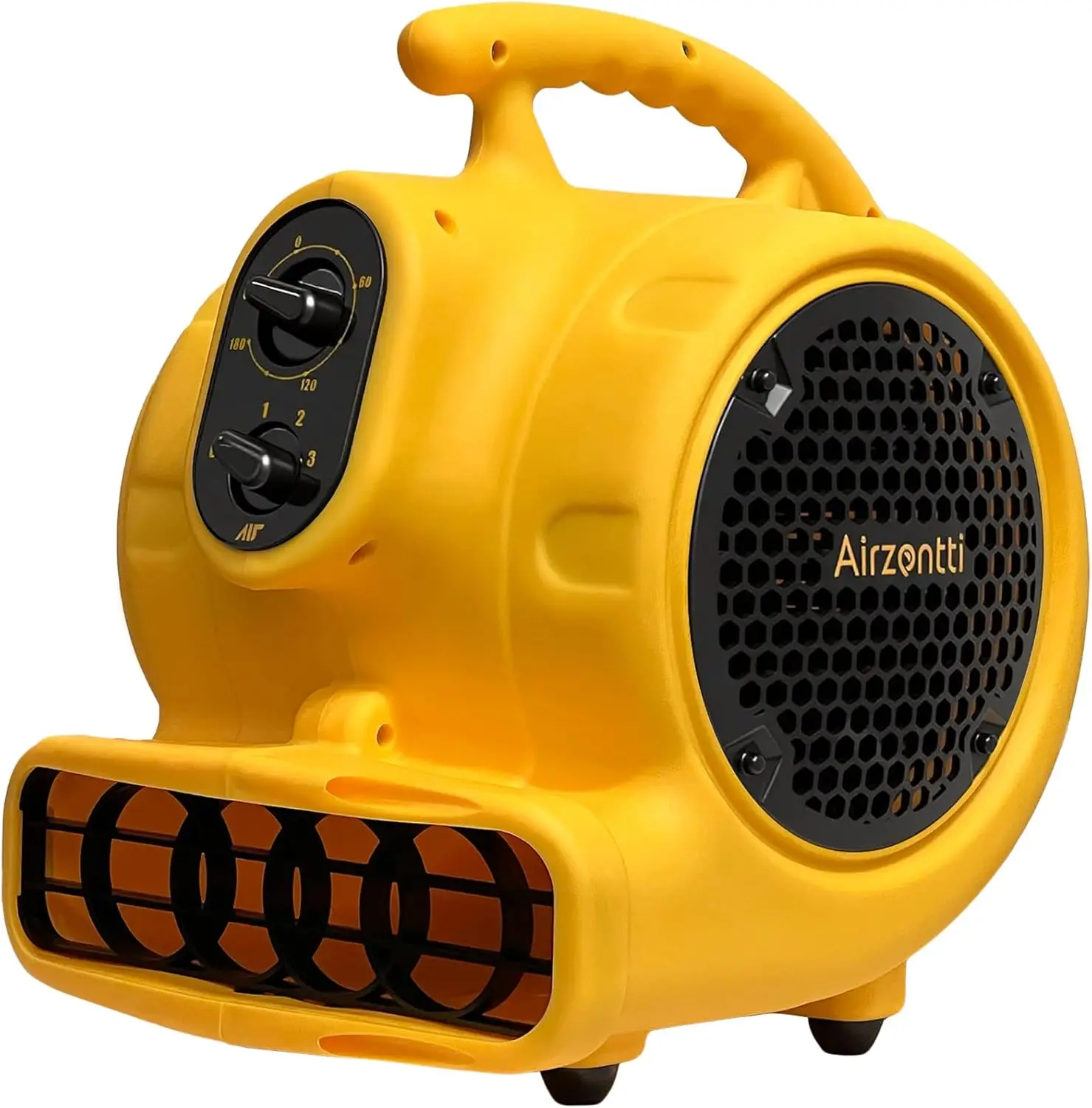

Air Mover 1100 CFM 1/4 HP Blower Fan, 3-Speed Heavy Duty Floor Fan with Timer, Yellow