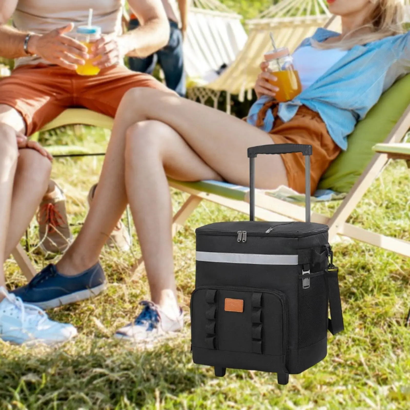 Cooler Bag Insulated 35 L Storage Rolling Cooler Cart for Park Beach Outdoor - view 2