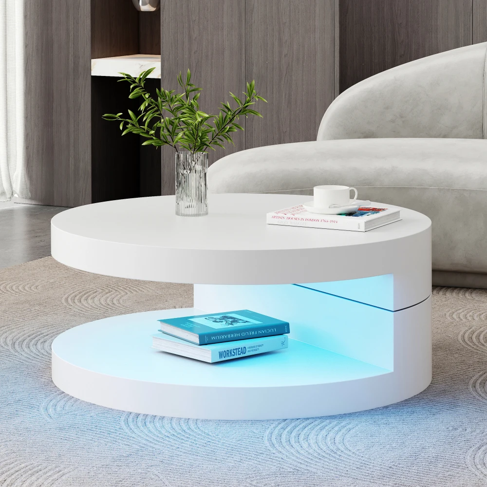 Moderner zylindrischer Couchtisch 360° ° Drehbare Wohnzimmermöbel mit einer Kapazität von 30 kg – Detail 23