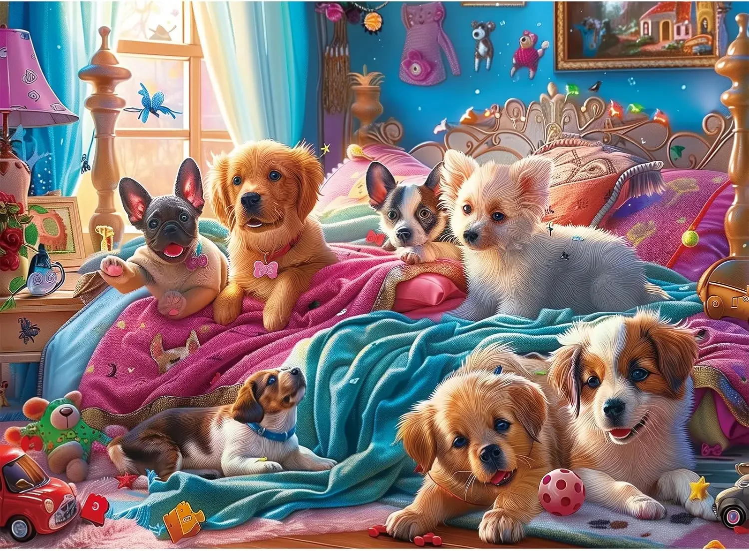 

1314/1000/520 Pieces Puzzles for Dogfest Jigsaw Puzzles for Gameroom Bedroom Livingroom Challenging Family Activity Games