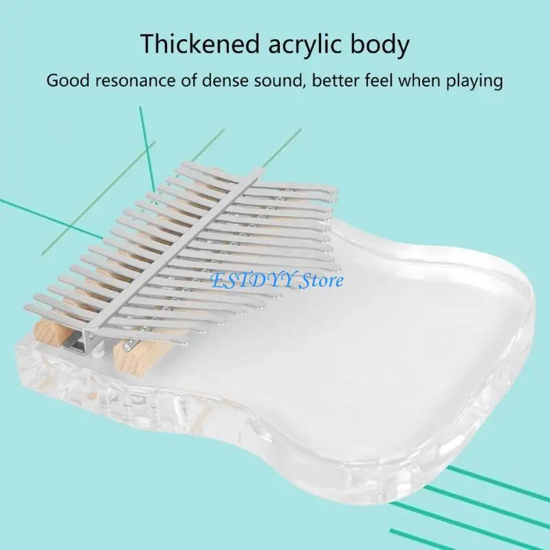 G6DE المحمولة 17 مفاتيح بيانو كاليمبا صغير واضح كريستال فنجر البيانو الإبهام البيانو آلة موسيقية هدية الكريسماس للأطفال