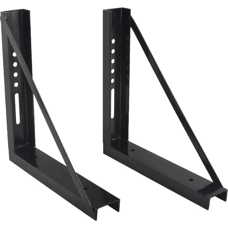 

Горячие продажи товаров 18 x 18 дюймов, болтовые стальные монтажные кронштейны для ящика для инструментов прицепа, набор из 2 черных