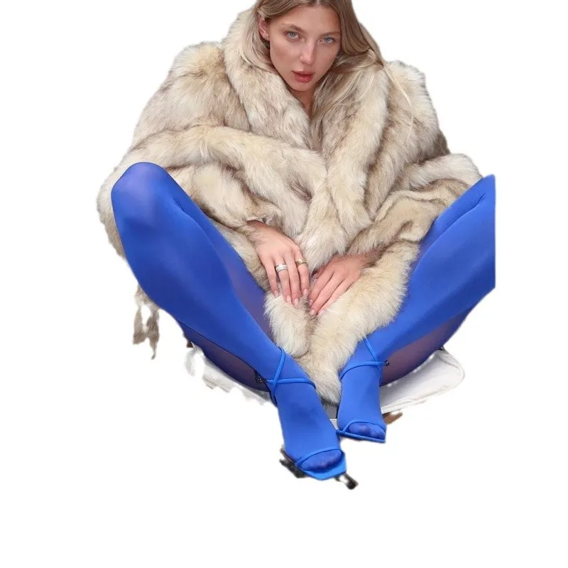 Faux Fur Coat Comfortable Casual Winter Warmth Eco-Fur Plush Coat Solid Color