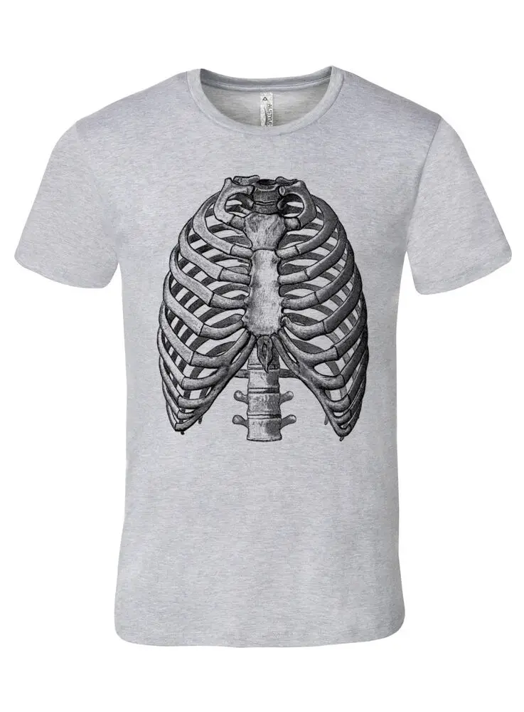 Ribcage ribs x ray anatomy shirt, mens athletic gray premium tee tshirt  High Quality 100%Cotton Short Sleeve