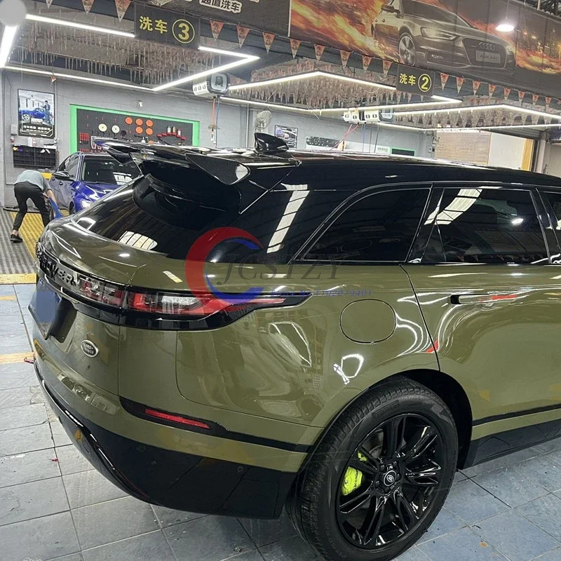 2017-2024 For RANGE ROVER VELAR Rear Roof Spoiler Wings Tail Lip ABS Plastic Black Carbon Look Car Tuning Body Kit Accessories